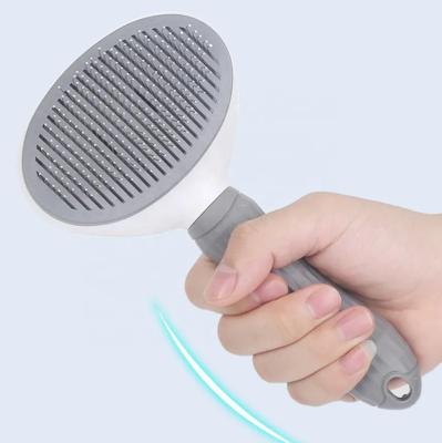 China Sustainable Pet Hair Remover Deshedding Brush For Cats Dogs Self Cleaning Massaging Brush for sale