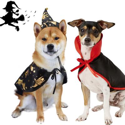 China Sustainable Wholesales Dog Cat Cosplay Clothes And Hat With Witch Vampire Pumpkin Halloween Dog Clothes for sale