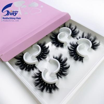 China 6 Pairs Natural Thick Fluffy Tapered Loose Faux Mink Eyelashes Volume Strip Lashes for sale