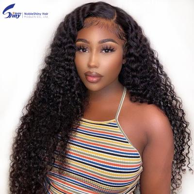 China 150% Brazilian Virgin Hair Deep Curly Curly 13X4 Curly Wigs Lace Front Wigs For Women Deep Curly Natural Color for sale