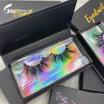 China Wholesale Natural Custom Eyelash Packaging 3d 25mm Mink Eyelashes Private Label for sale