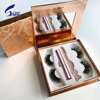 China Wholesale Free Sample 3D False Magnetic Crisscross Vendor False Eyelashes Custom Packing Magnetic Lashes Set With Waterproof Coating for sale