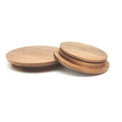 China Non Spill Wooden Glass Jar Food Storage Bottle Glass Lid Candle Jar Candle Lids Direct From Factory for sale