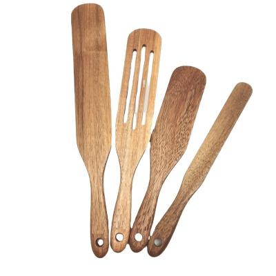 China 2021 Hot Selling Sustainable Acacia Wooden Kitchen Accessories Utensils For Salad Stirring Spurtles for sale