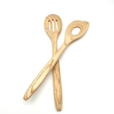 China Eco-friendly natural olive wood slotted spoon set with long handleset with long handle for sale