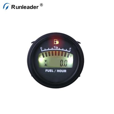 China Runleader Backlight Fuel Level Gauge Hour Meter For Car Truck Tractor 56x56x38mm for sale