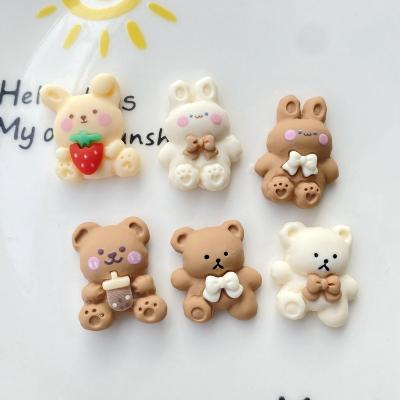 China Environmentally Friendly Resin Jewelry Accessories DIY Mobile Phone Shell Patch Shoe Buckle Coffee Color Milk Tea Paste Water Cup Bear Crafts for sale