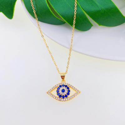 China Zircon Color Chain Bone Necklace Titanium Steel Eyes Friendly Materials Pendant Necklace for sale