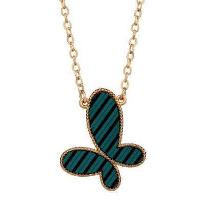 China 2022 New Environmentally Friendly Striped Butterfly Necklace Women's Sweater Chain Autumn And Winter All-Match Clothing for sale