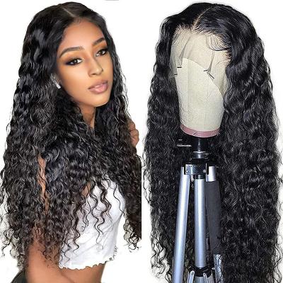 China Water Wave Premium Burmese Curly High Density 400% Cambodian Cuticle Aligned Hair Lace Closure Headband Wig for sale