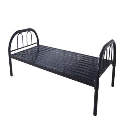 China Modern factory sells cheap single bed frame metal dormitory iron military bed and steel single bed for sale