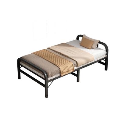 China Foldable Iron Square Metal Bed Apartment Bedroom Furniture Single Size Folding Folding Bed for sale