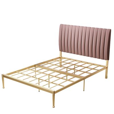 China Color Adjustable Light Luxury English Bronze Black Cast Iron Master Bedroom Furniture Metal Style Double Bed(Size) for sale