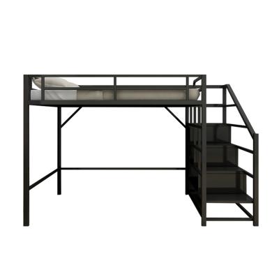 China Adjustable (height) Hot sale New Design king Size Good Quality Heavy Duty Steel Metal loft bed adult matel single Bed for sale