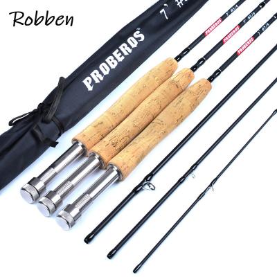 China CARBON Robben 9ft 100% Carbon Fiber Hard Lure Line Fishing Pole Weight 3/4 4-Section Fly Fishing Rod 2.7M 5/6 7/8 Cork Handle Fishing Tackle for sale