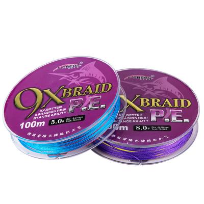 China Float Marker 9 Strands 100m Super Strong PE Fishing Line Strong Abrasion Resistance Multifilament Fishing Line for sale