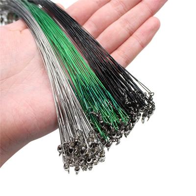 China 20PCS High Strength Anti Bite Steel Fishing Line Leashes Steel Wire Leader With Swivel Lead Core Accessory Fishing Line 15CM-30CM for sale