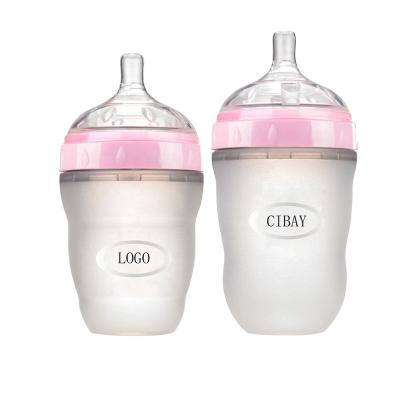 China 100% BPA BPA Free Food Grade Silicone Baby Feeding Bottle Silicone Baby Water Bottles for sale