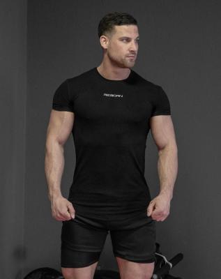 China Men Sport Running Gym Fitness Shirts With Custom Logo Breathable for sale