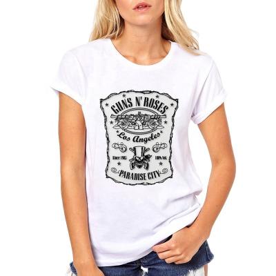 China Short Sleeves Ladies Sport T Shirts White Graphic With Logo for sale