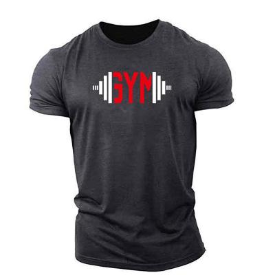 China Custom 95% Cotton 5% Elastane T Shirt For Men Gym T Shirt With Printing Logo zu verkaufen