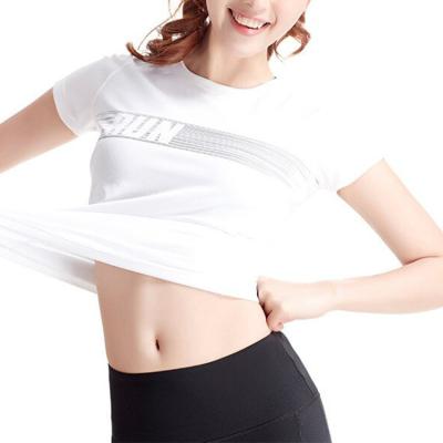 China Gym Sport Running Ladies Sport T Shirts With Printing Logo  Short Sleeve for sale