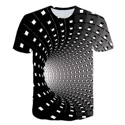 China Short Sleeve Breathable T Shirts Printed 3D Solid Pattern O-Neck Collar for sale