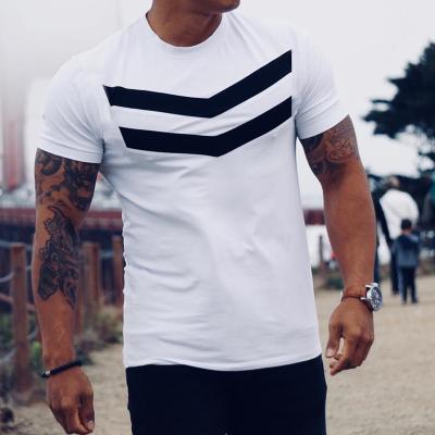 China Men T Shirts Graphic Plain Sports T Shirt Cotton Spandex Solid Pattern for sale