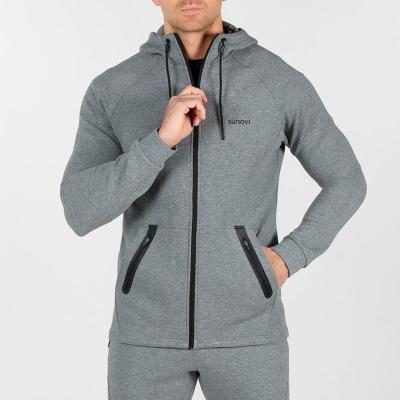 China Winter Lined Men Cotton Hoodies Full Zip With Side Pocket  Solid Pattern Hoodies for sale