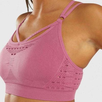 China Antibacterial Hot Selling Women Yoga Sports Bra Workout Fitness Workout Gym Seamless Bra for sale