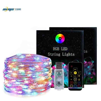 China USB 5V IP65 RGB Waterproof Good Water Resistance Tuya Wifi LED Christmas Tree Lamp Remote Outdoor APP Dreamy Color Waterproof for Holiday Indoor Outdoor Fairy Lights for sale