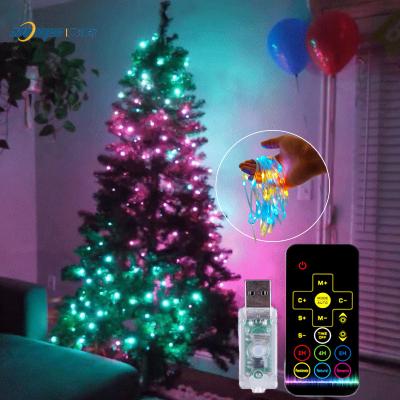 China Good Water Resistance Good Smart Christmas Diwali Light RGB Led Pixel String DC5V USB IP65 Waterproof Fairy Lights Led String Outdoor Indoor Decoration for sale