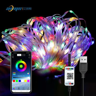 China Good 5M Water Resistance 10m Led Christmas Tree Lights Fairy Light USB String 5V RGB Flexible Outdoor Decoration for sale