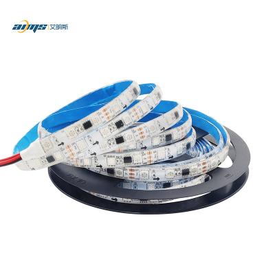 China Decorative lighting factory price IP56 ws2811 waterproof led strip lights 5M color SMD5050 movements accessible flexible strip lights DC12v 60leds for sale