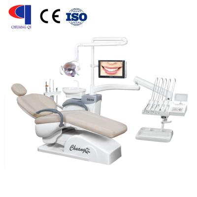 China Dental Regional Hot Selling Comfortable Electric Furrow Top-Mounted Dental Chair With LED Lamp for sale