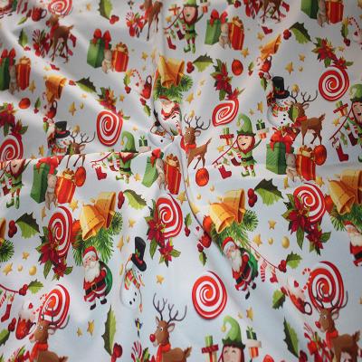 China Anti-Static Christmas Style 95% Cotton 5% Spandex Custom Digital Printing Cotton Spandex Fabric for sale