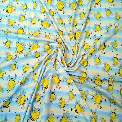 China Custom Digital Printed 95 Bee Bamboo 5 Lycra Moisture-wicking Fabric For Kids Clothing for sale