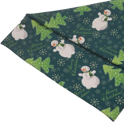 China Custom Merry Christmas Anti-Static Design Digital Printing 95 Cotton 5 Spandex Knitted Fabric For Clothing With Christmas Snowman for sale