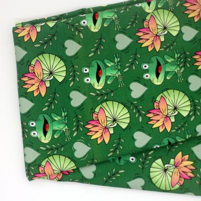 China Shrink-Resistant Frog Design Customized Digital Printed Fabric French Terry Fabric for sale