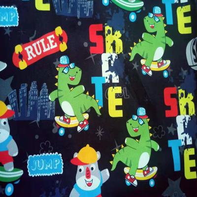 China Dino Design 100% Cotton Fabric Anti-Static Printed Cotton Twill Fabric Printing Custom For Dress for sale