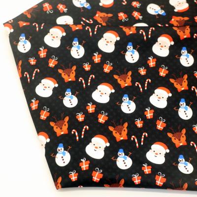 China Merry Christmas Shrink-Resistant Design Custom Digital Fabric Printing Service in 100%polyester PUL Fabric with Christmas Snowman for sale