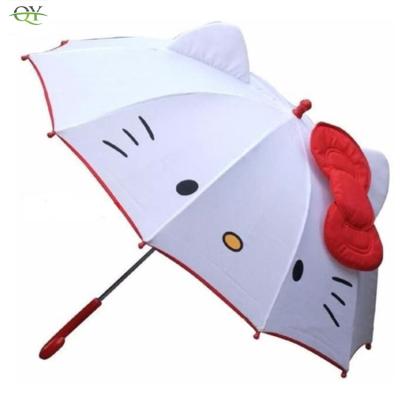 China Fashionable Lovely 3D Cartoon Cute Cat Sombrillas Children Anime Kids Girl  Umbrella white with custom logo printed for sale