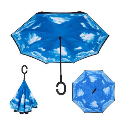 China American Style New design umbrella for car inverted Reverse Umbrella European castle for sale