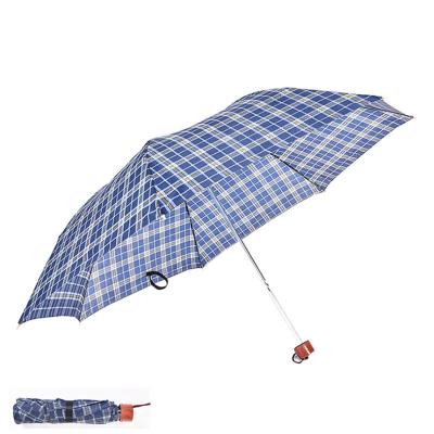 China Agriculture Yiwu wholesale super cheap promotion gift umbrella printed LOGO lattice British pattern folding umbrella for sale