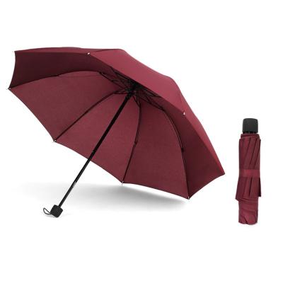 China All in 1 Cheap price promotional High quality strong windproof 3 folding 21 inch monochromatic umbrella for gift for sale