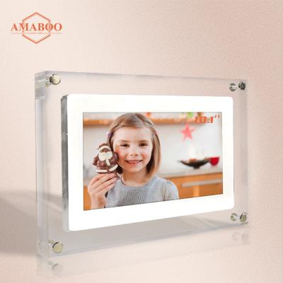 China New free mp3 download mp4 visual playback sign 7 inch LCD digital acrylic GIF photo frame for sale