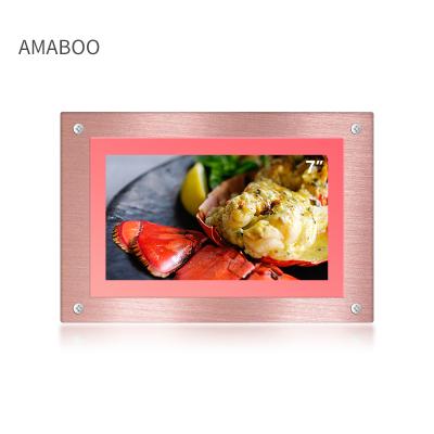 China LCD Power Adapter 7inch Digital Photo Wall Mounted Painting Frame AMABOO Clock Metal Frame Picture Drawing for sale