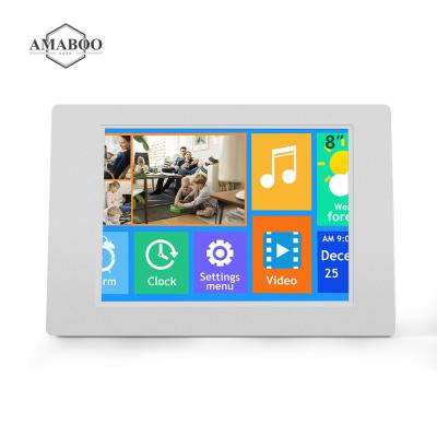 China Digital Photo Frame With Video Loop Android Plstic White WiFi Multifunctional 8 Inch Small Size LCD Digital Video Loop Electric Photo Frame With View for sale