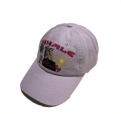 China JOINT Vacation Beach Style Purple Color Baseball Hat For Unisex Custom Logo for sale