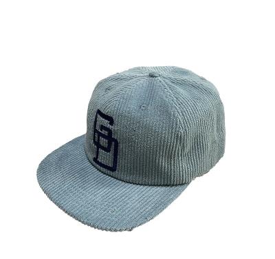 China JOINT Corduroy Fabric Logo Snapback Hat With Plastic Unisex Custom Buckle for sale